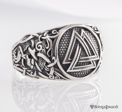 Handmade Mammen Viking Ring with Valknut | 925 Silver or Gold
