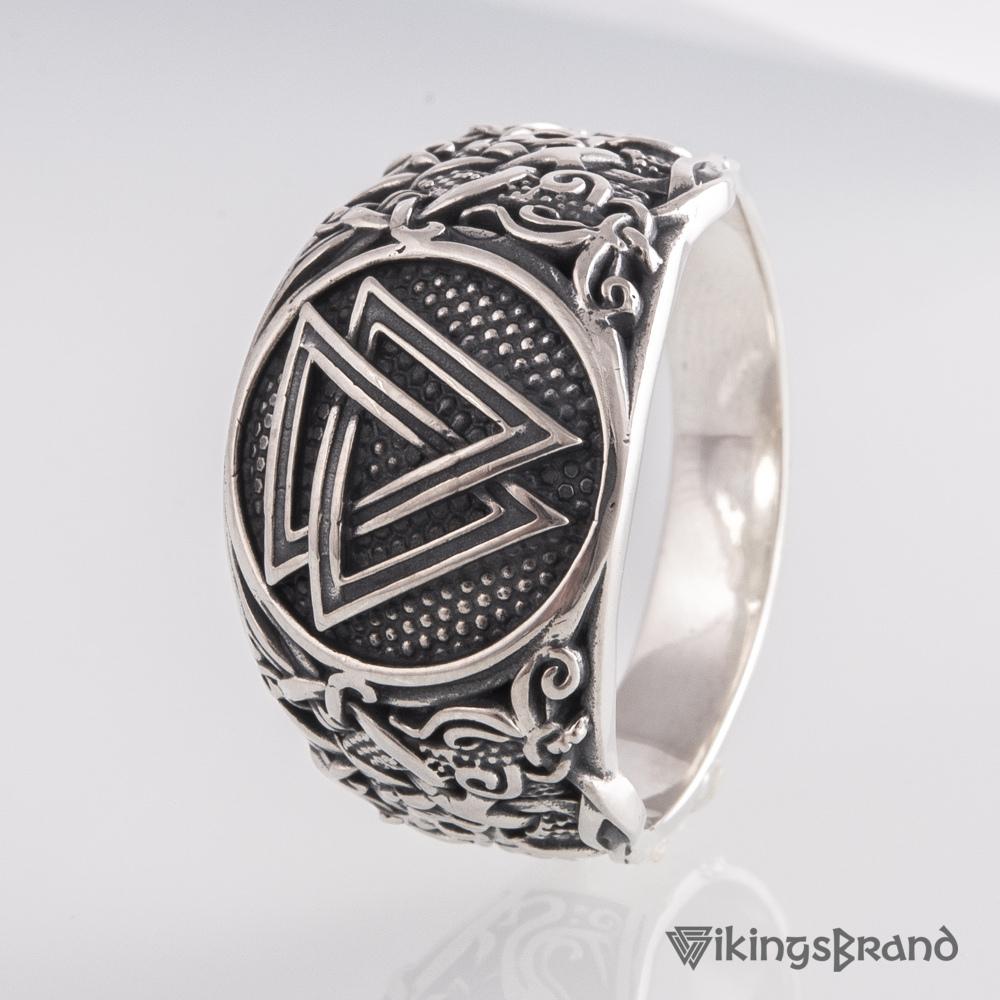 Handmade Mammen Viking Ring with Valknut | 925 Silver or Gold