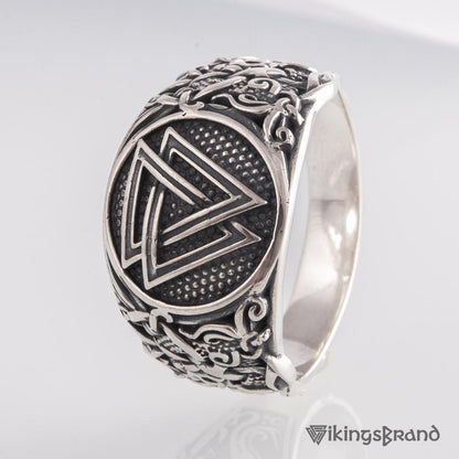 Handmade Mammen Viking Ring with Valknut | 925 Silver or Gold