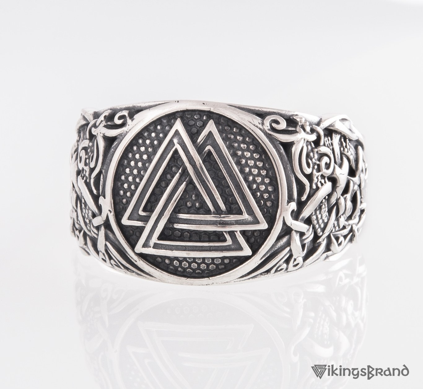 Handmade Mammen Viking Ring with Valknut | 925 Silver or Gold