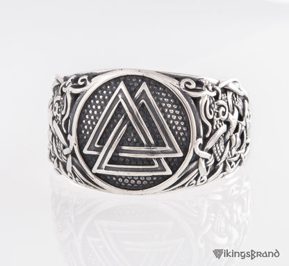 Handmade Mammen Viking Ring with Valknut | 925 Silver or Gold
