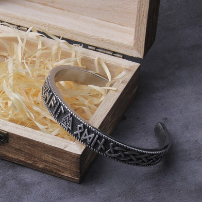 Handmade Nordic, Vikings Runes Bangle, Viking Bracelet