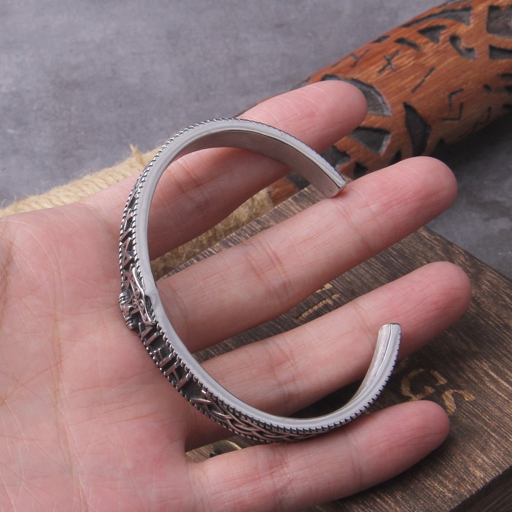 Handmade Nordic, Vikings Runes Bangle, Viking Bracelet