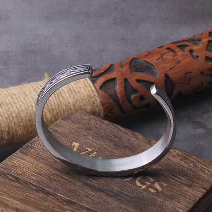 Handmade Nordic, Vikings Runes Bangle, Viking Bracelet