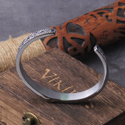 Handmade Nordic, Vikings Runes Bangle, Viking Bracelet