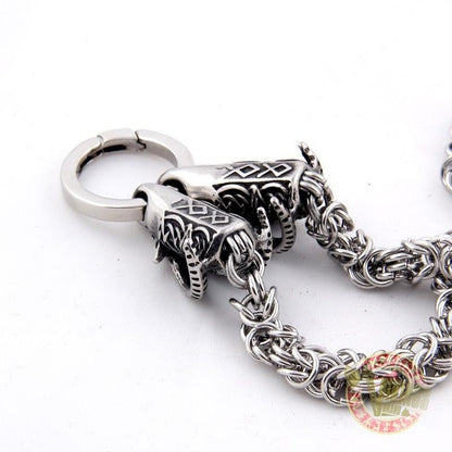 HANDMADE Tanngrisnir and Tanngnjóstr - Odin Goats Massive Chain Necklace - VikingsBrand