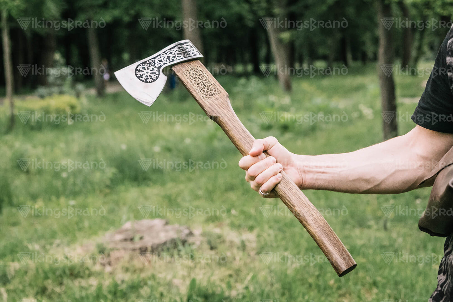 Handmade Viking Axe "Blithe Knútr" With Leather Case