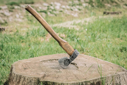 Handmade Viking Axe "Blithe Knútr" With Leather Case