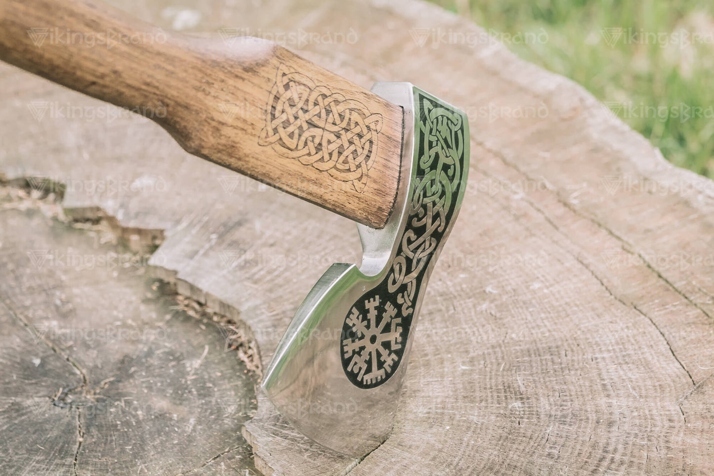 Handmade Viking Axe "Blithe Knútr" With Leather Case