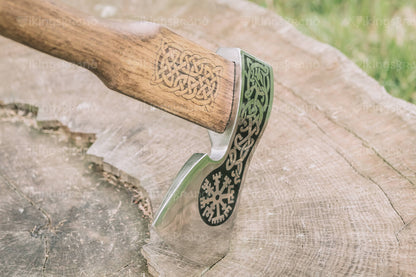 Handmade Viking Axe "Blithe Knútr" With Leather Case