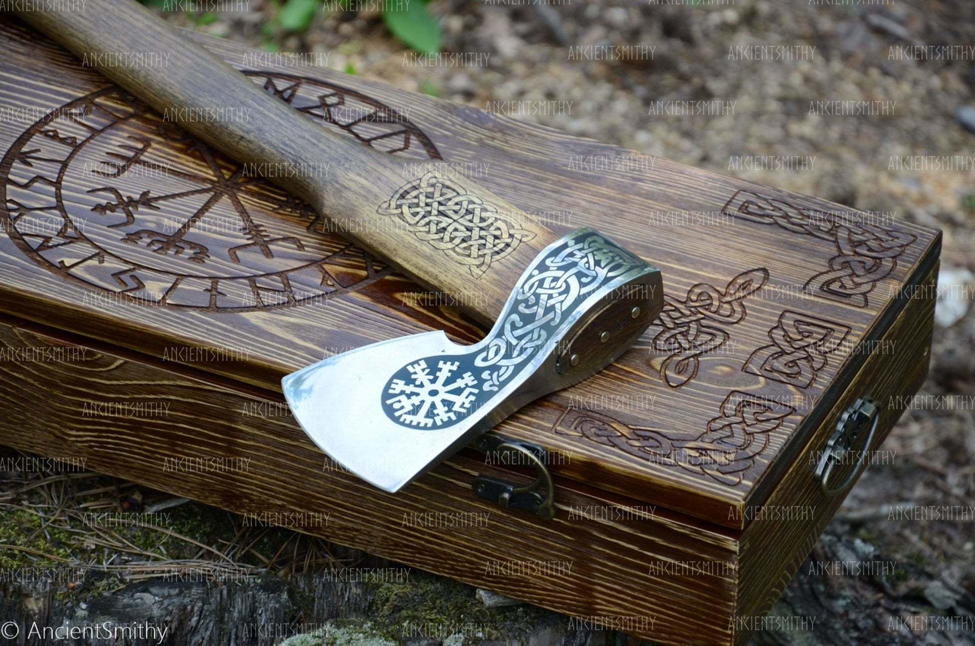 ancientsmithy axe Blithe Knútr axe with leather case