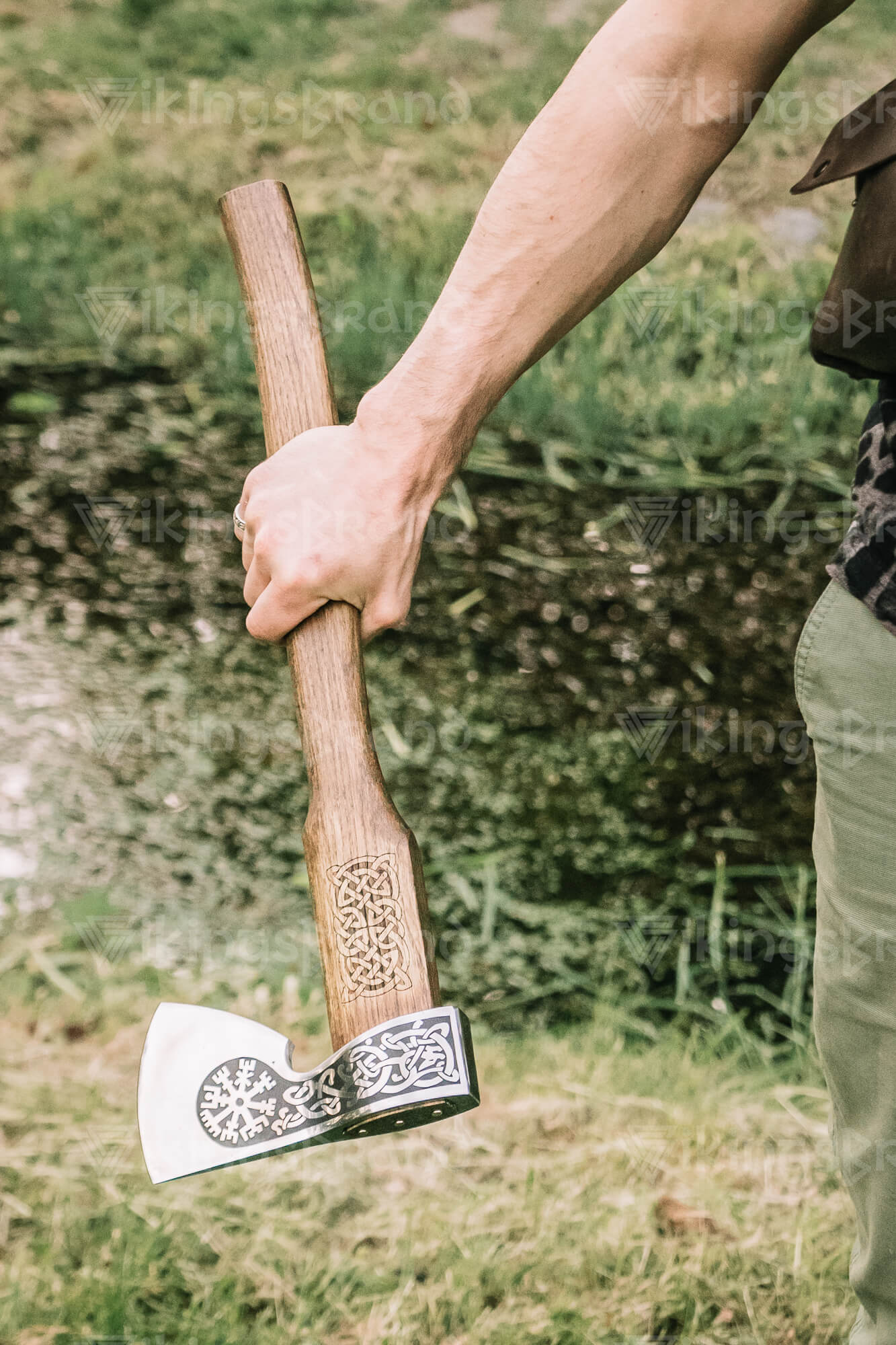 Handmade Viking Axe "Blithe Knútr" With Leather Case