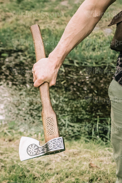 Handmade Viking Axe "Blithe Knútr" With Leather Case