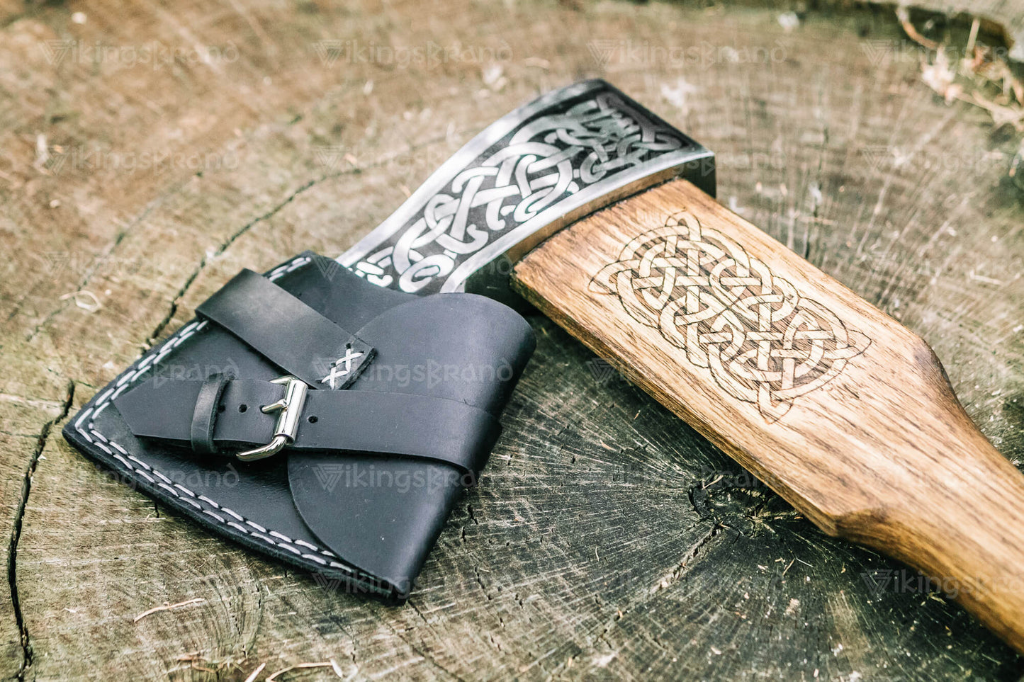 Handmade Viking Axe "Blithe Knútr" With Leather Case