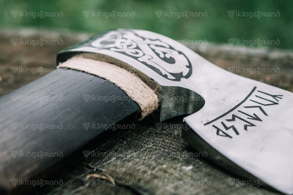Handmade Viking Axe "Loyal Björg" With Leather Case