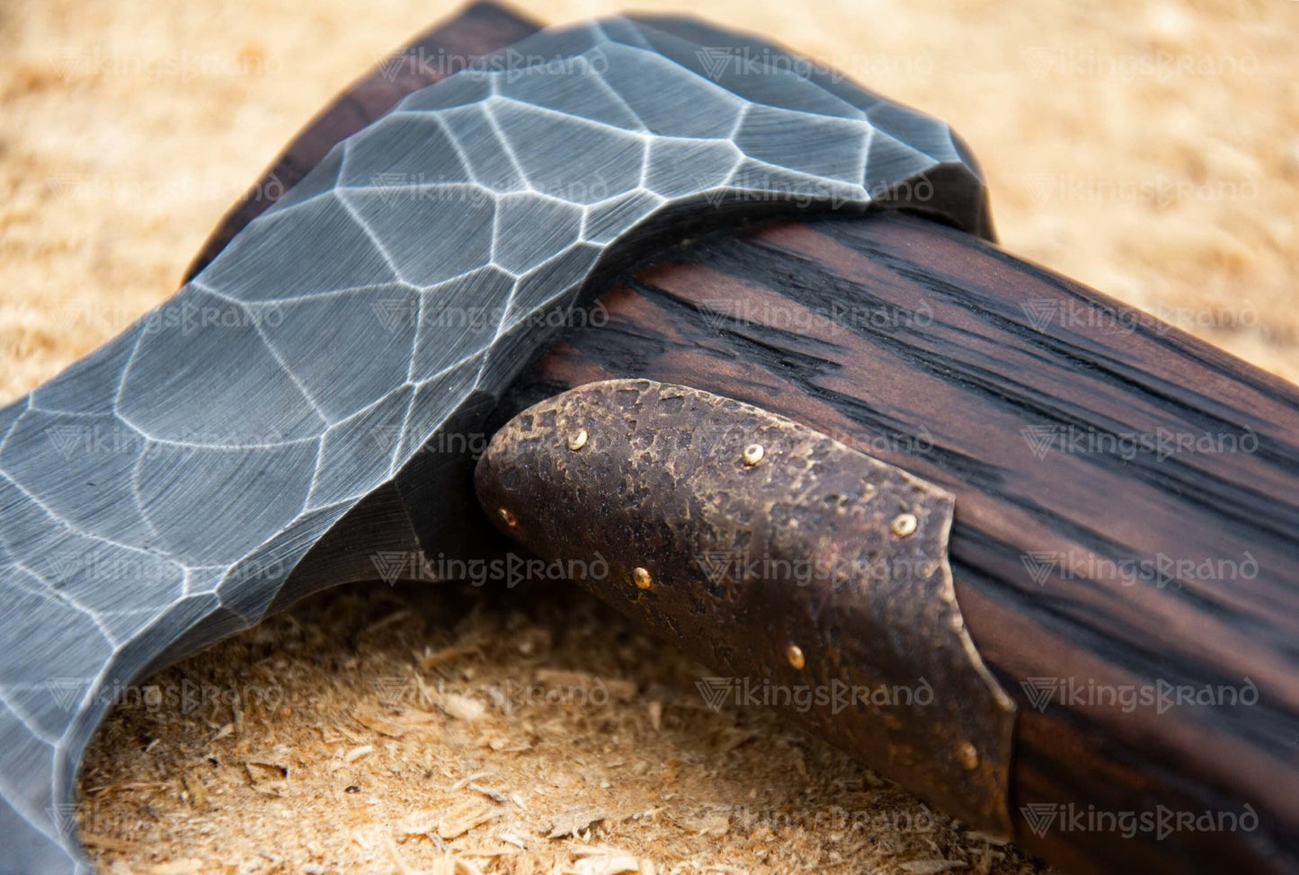 Handmade Viking Axe "Veles" With Leather Wrap On The Handle And Wooden Box