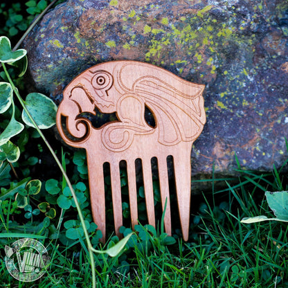 Handmade Wooden Viking Raven Beard Comb - VikingsBrand