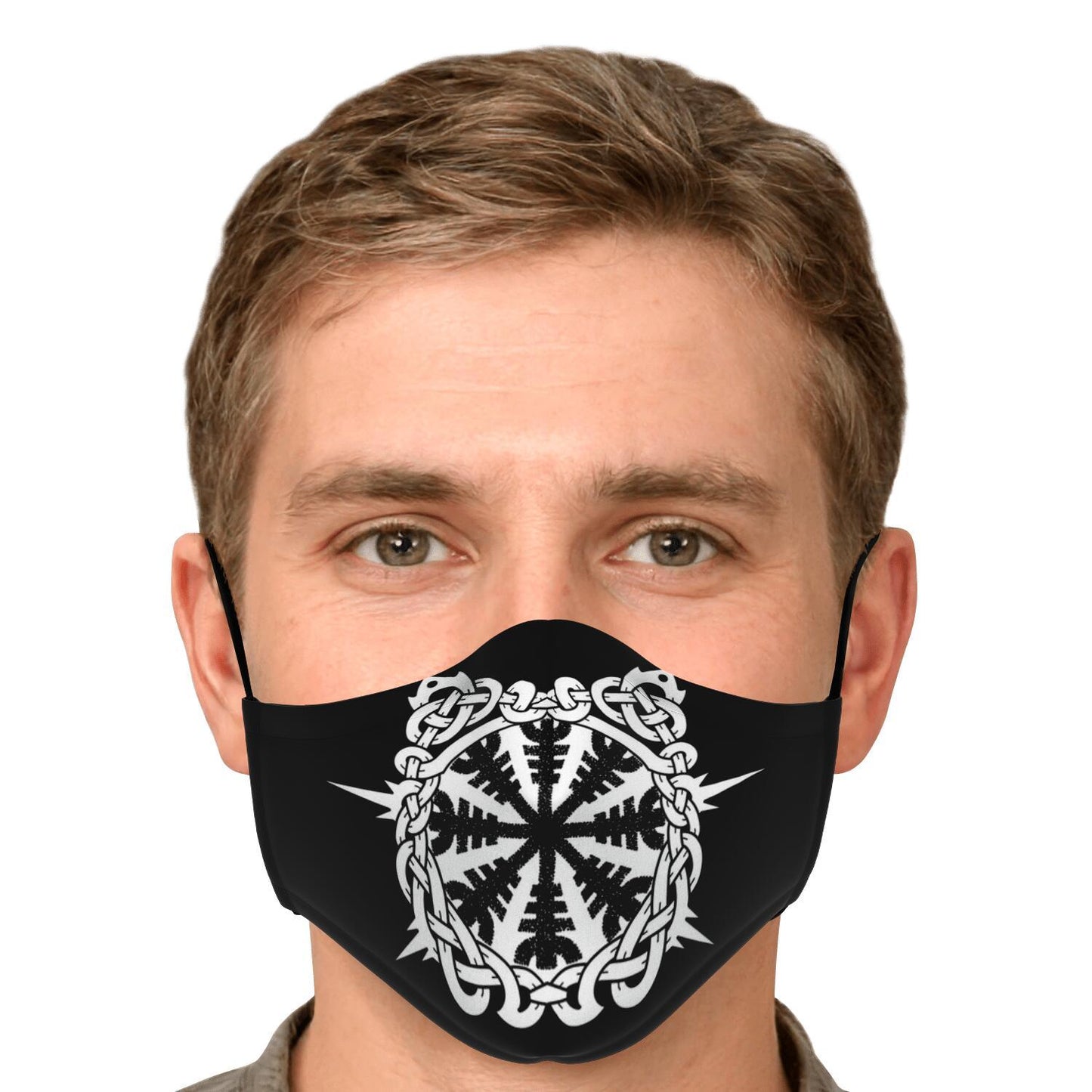 Helm of Awe Black Viking Face Mask Cover