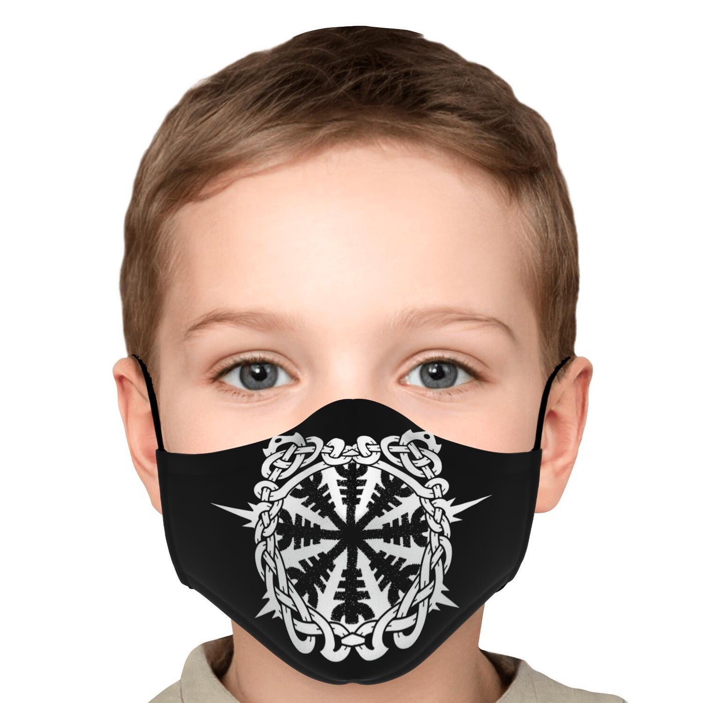 Helm of Awe Black Viking Face Mask Cover