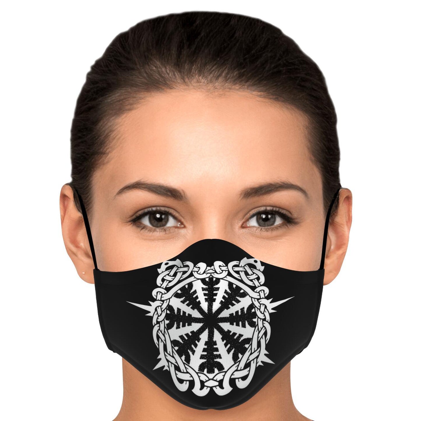 Helm of Awe Black Viking Face Mask Cover