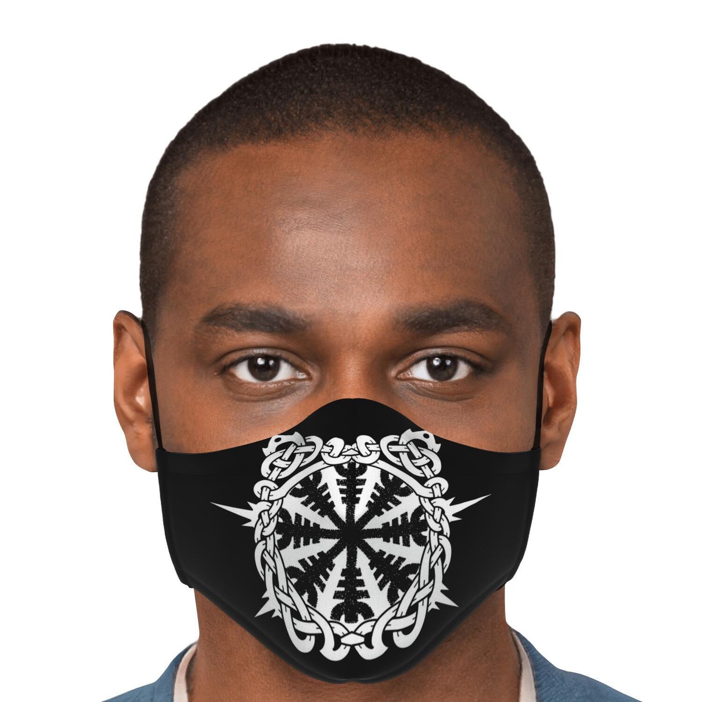 Helm of Awe Black Viking Face Mask Cover