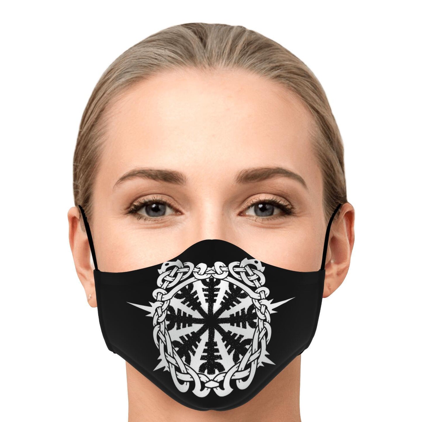 Helm of Awe Black Viking Face Mask Cover