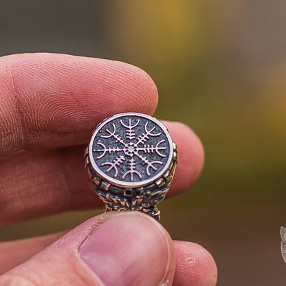 Helm of Awe Sterling Silver Ring - VikingsBrand