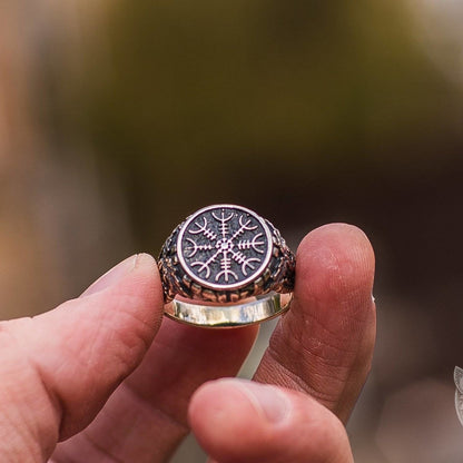 Helm of Awe Sterling Silver Ring - VikingsBrand