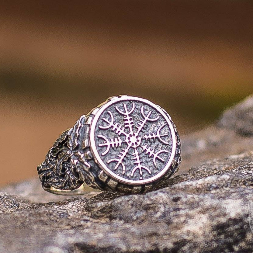 Helm of Awe Sterling Silver Ring - VikingsBrand