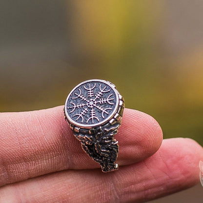 Helm of Awe Sterling Silver Ring - VikingsBrand