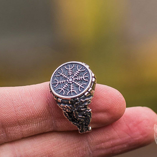 Helm of Awe Sterling Silver Ring - VikingsBrand