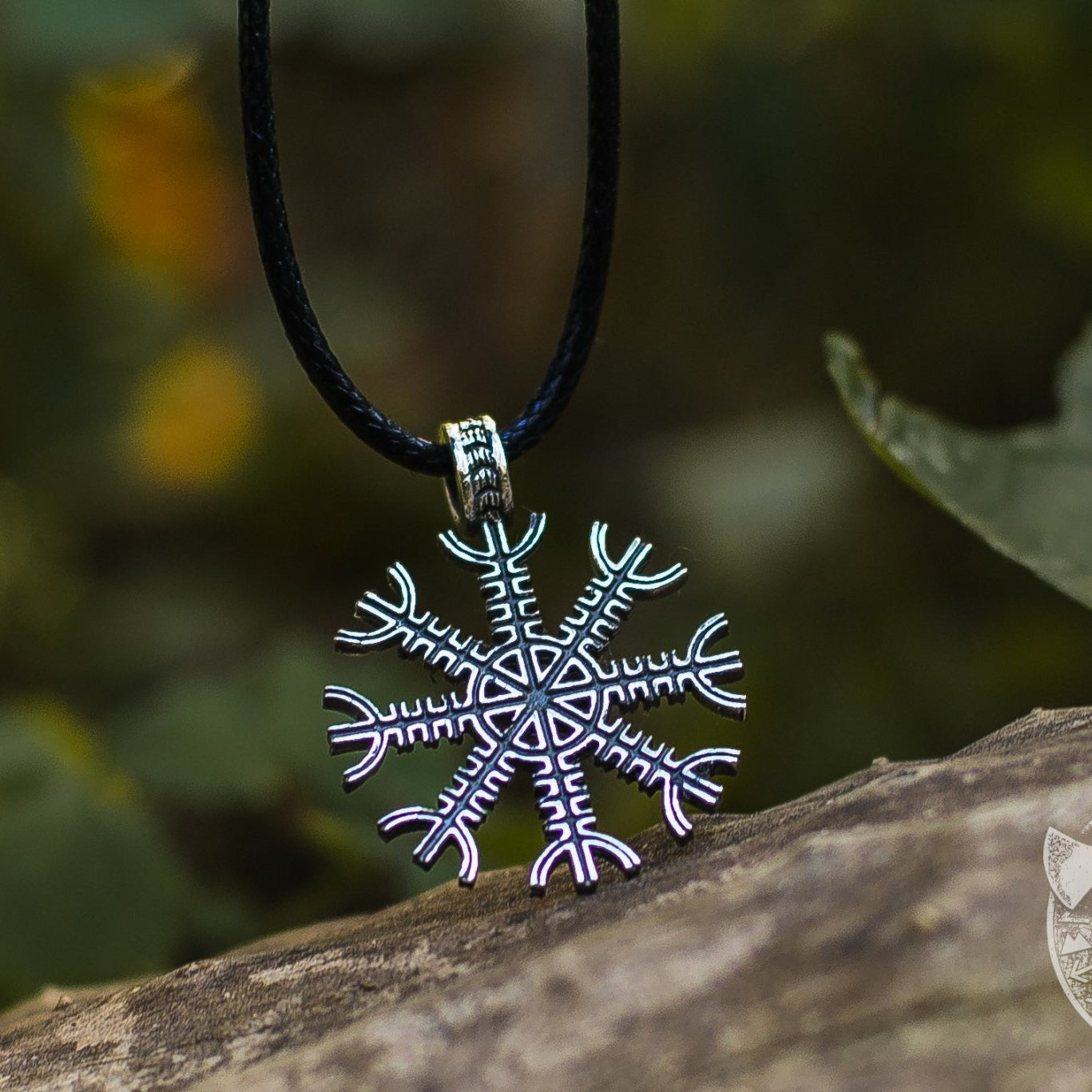 Helm of Awe Symbol 925 Sterling Silver Pendant - VikingsBrand
