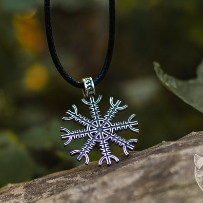 Helm of Awe Symbol 925 Sterling Silver Pendant - VikingsBrand