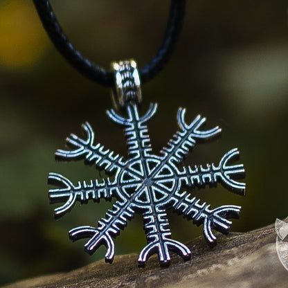 Helm of Awe Symbol 925 Sterling Silver Pendant - VikingsBrand