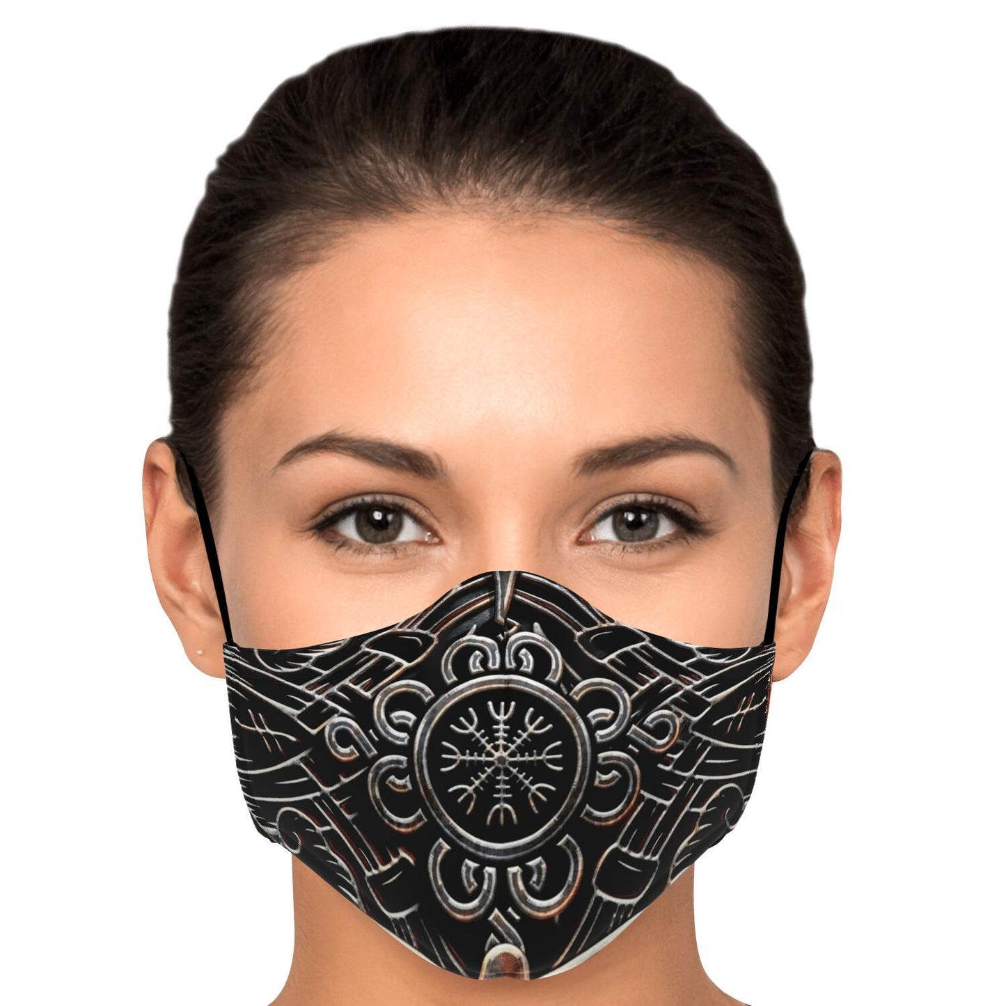 Helm of Awe Viking Face Mask Cover - Silver