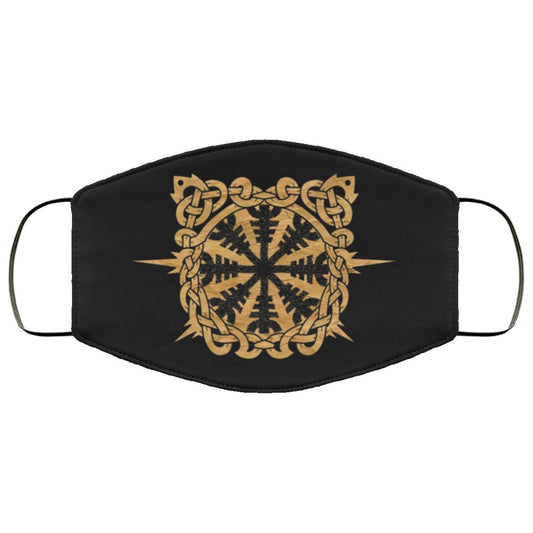 Helm of Awe Viking Face Mask Cover - Gold