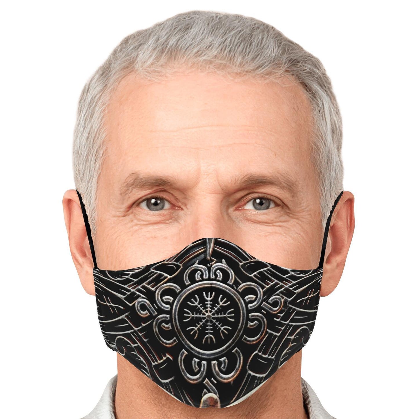 Helm of Awe Viking Face Mask Cover - Silver