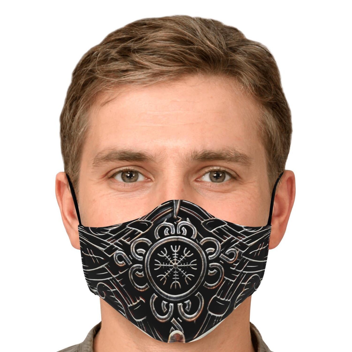 Helm of Awe Viking Face Mask Cover - Silver