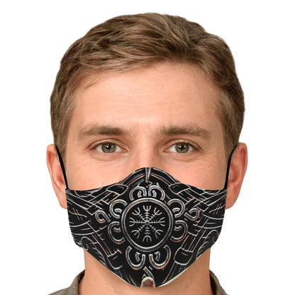 Helm of Awe Viking Face Mask Cover - Silver
