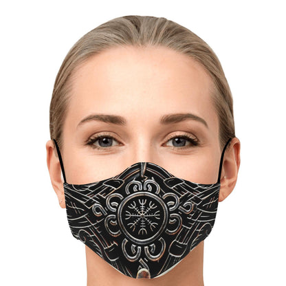 Helm of Awe Viking Face Mask Cover - Silver