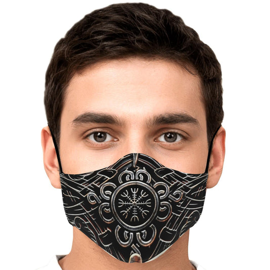 Helm of Awe Viking Face Mask Cover - Silver