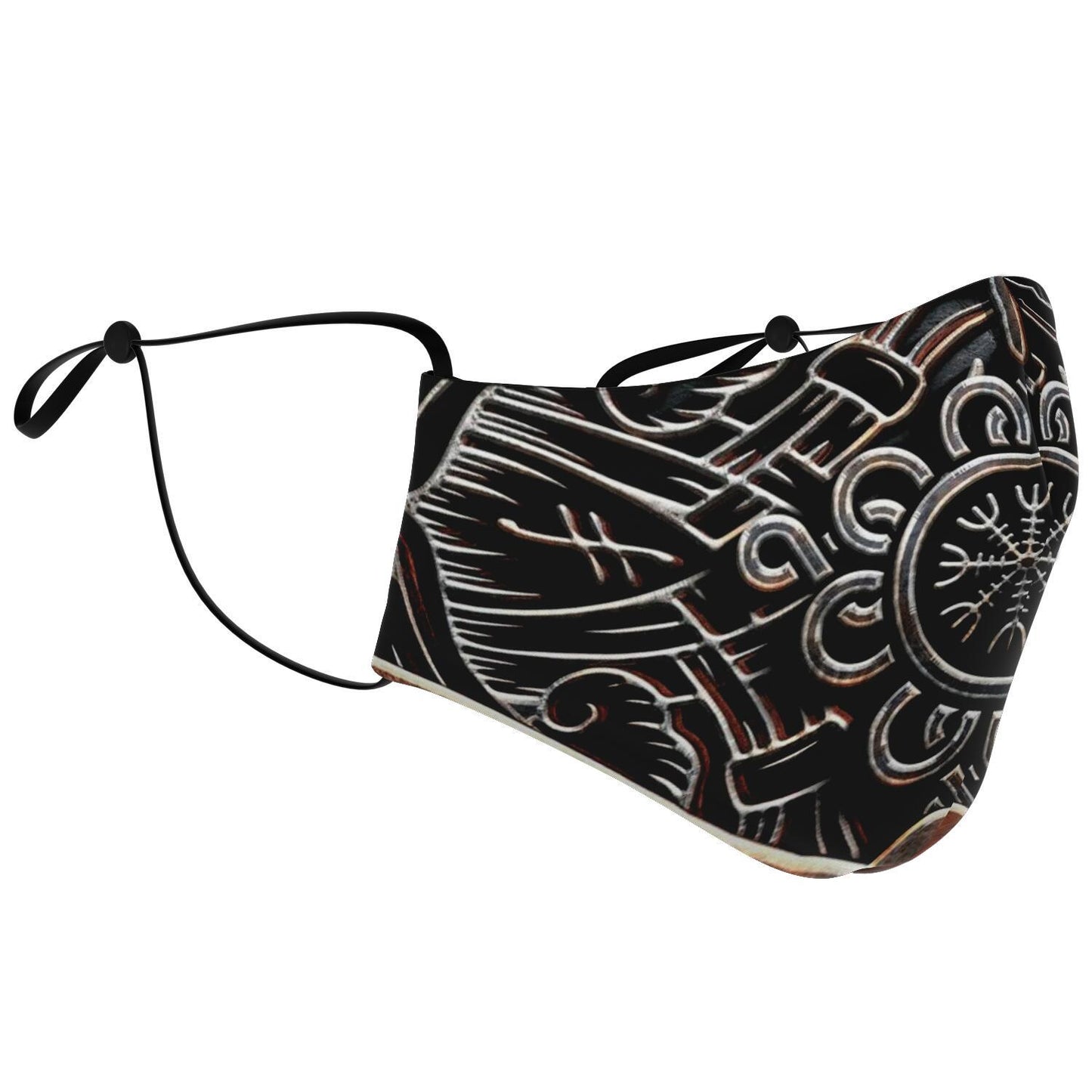 Helm of Awe Viking Face Mask Cover - Silver