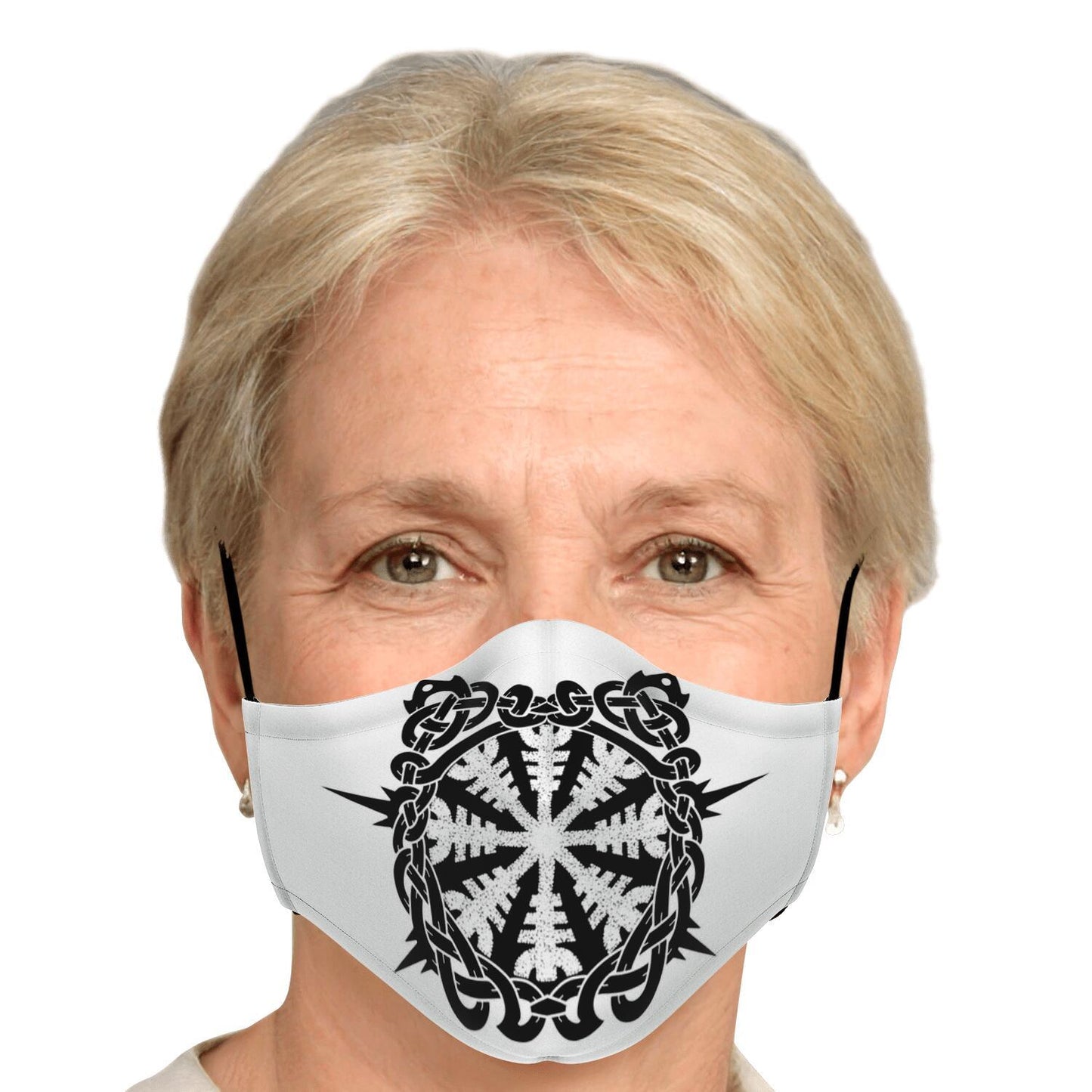 Helm of Awe White Viking Face Mask Cover