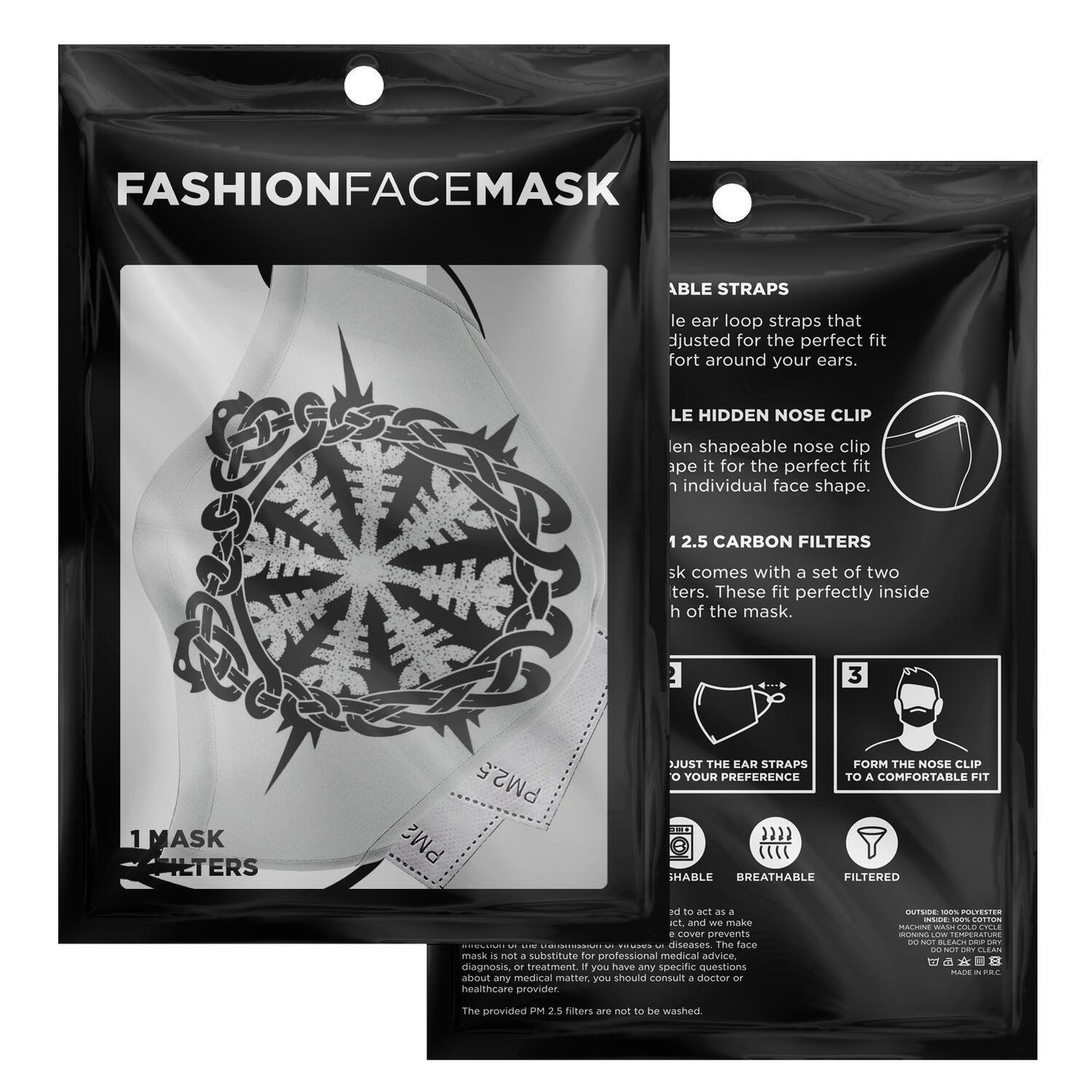 Helm of Awe White Viking Face Mask Cover