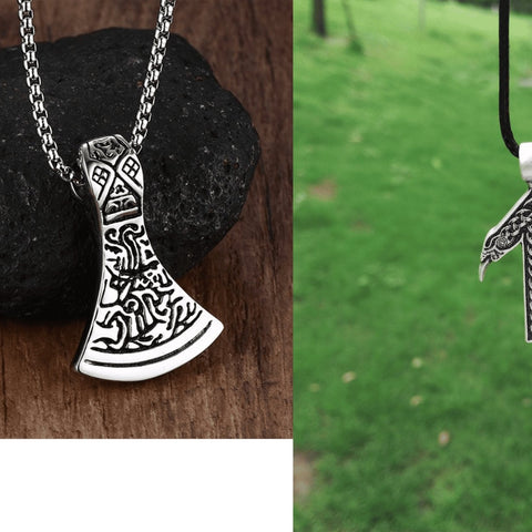 HUGE DEAL! STAINLESS STEEL ODIN + TIWAZ / TYR RUNE Necklace!