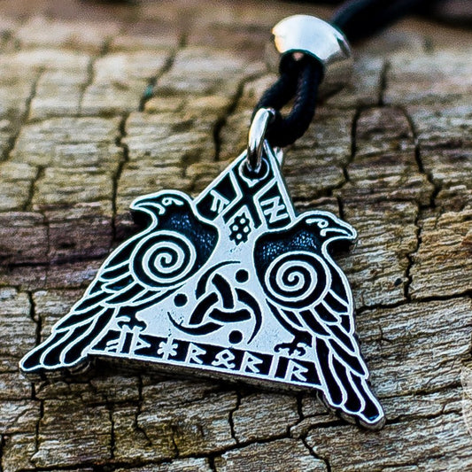 Huginn and Muninn 925 Sterling Silver Pendant - VikingsBrand