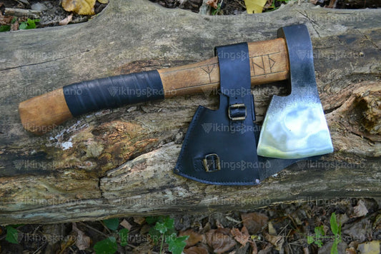 Hunting Camping Axe "Sage Ulf" In A Leather Case