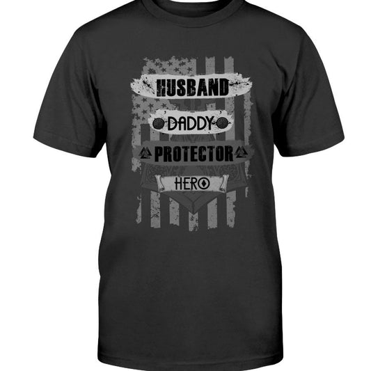 Husband - Daddy - Protector - Hero Cotton T-Shirt - Camo Daddy