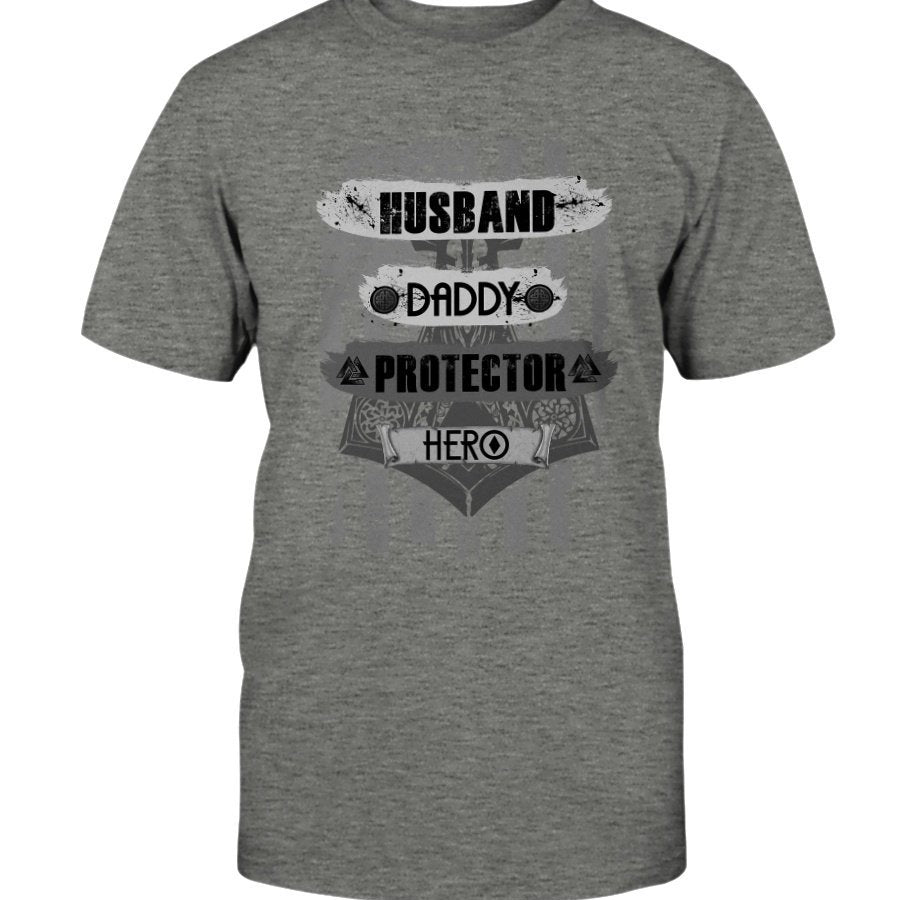 Husband - Daddy - Protector - Hero Cotton T-Shirt - Camo Daddy