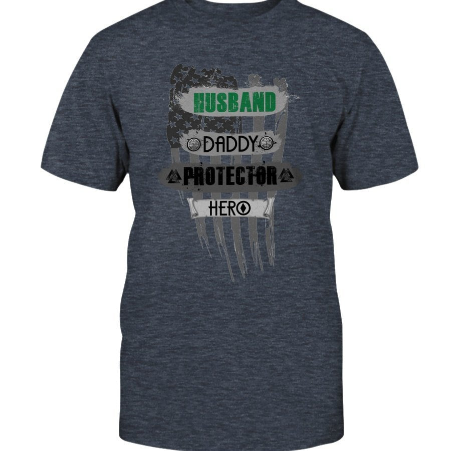 Husband - Daddy - Protector - Hero Cotton T-Shirt - USA